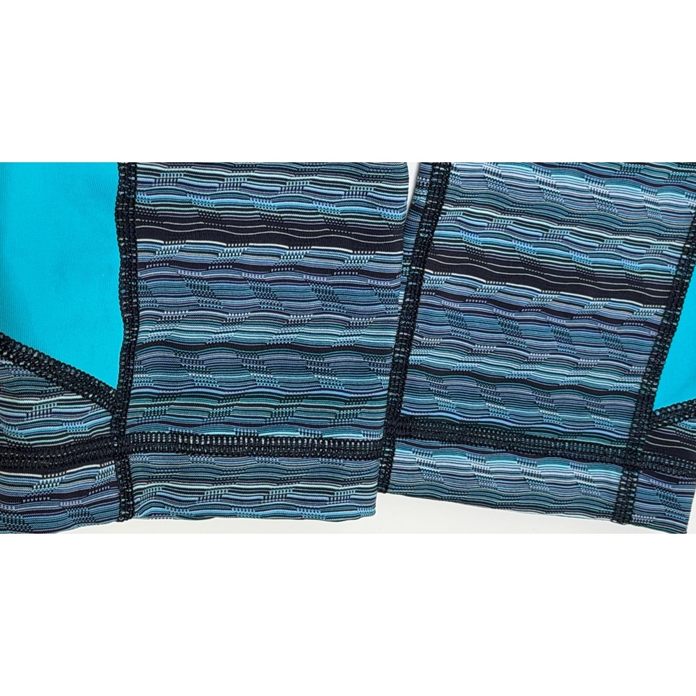 Lululemon Speed Up Crop Leggings Size 6 Blue Space Dye Running Yoga Pockets - Picture 11 of 12
